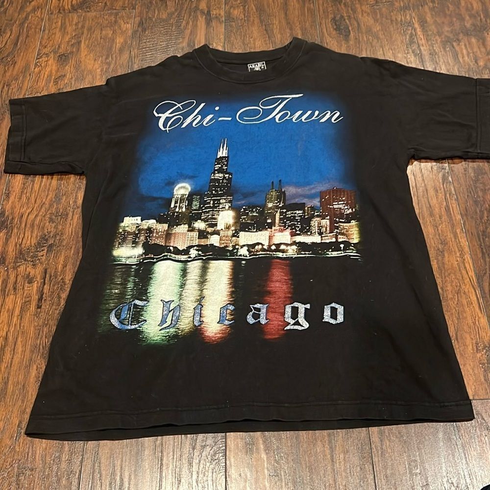 VTG Chicago skyline graphic tee size 2XL on Anabil USA black tag EUC